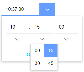 Minutes configured with a Step of 15.